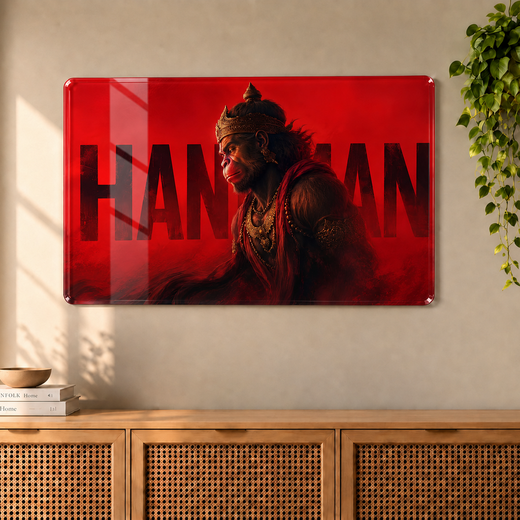 Hanuman, The Divine Warrior - Acrylic Wall Art
